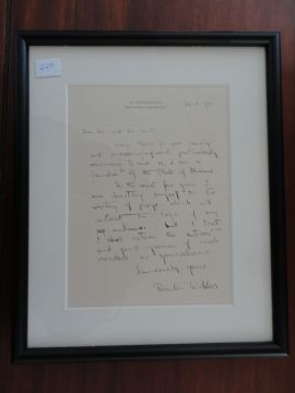 Letter signed Thornton Wilder